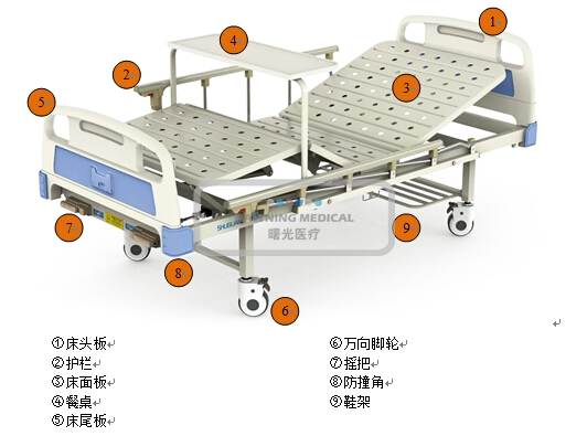 Semi-fowler bed with ABS headboards/Multifunctional Traction Bed /Five-function Electric Bed DA-3
