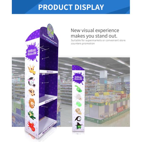 Eco - Friendly Cardboard Display Shelves , 3 Shelves Corrugated POP Floor Displays