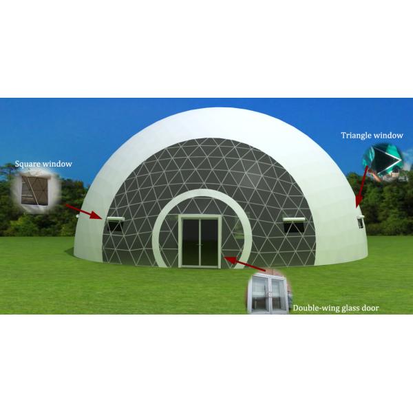 Double coated pvc camping dome shelter / carpas glass dome tent for event