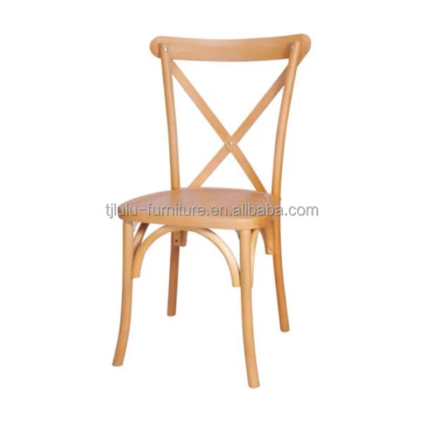 NO Folded Customized American Modern Design Solid Wood Cross BackStackable Event Dinging Chair