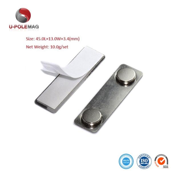 Stainless Steel Magnetic Name Badge with ±1% Tolerance and Long-Lasting Neo Magnet
