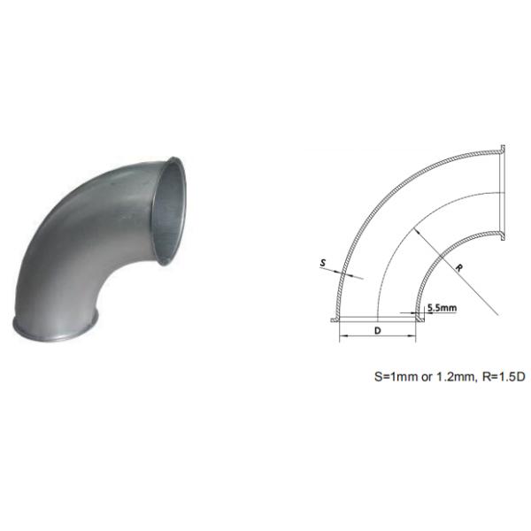 100-90 Galvanized Metal Hot Pressed Pipe Bend In Ventilation System Cricle Shape Head