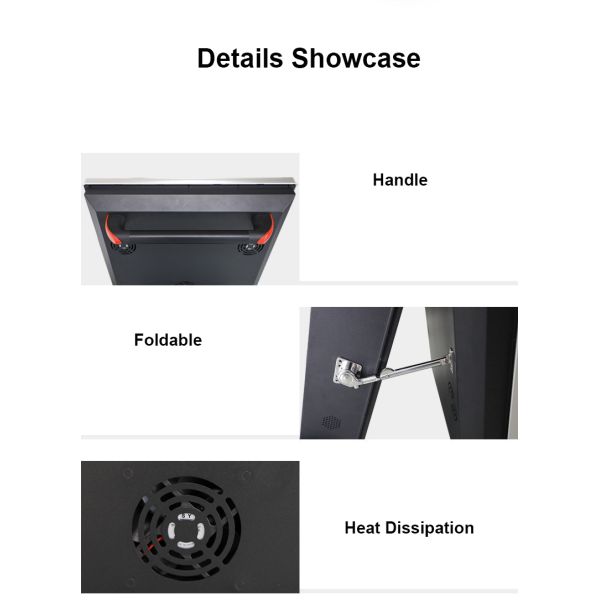 43" Outdoor Waterproof Digital Signage High Brightness Moveable Electronic Poster Sidewalk A-Board Display Factory