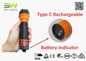 China Robust IP66 5W LED Rechargeable Flashlight With SOS Mode on sale