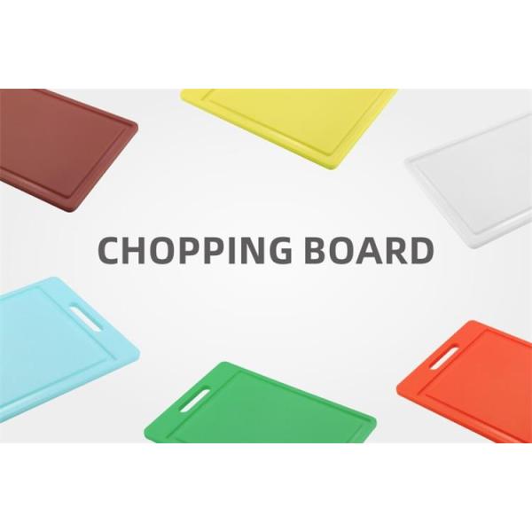 Multi color Rectangle HDPE Kitchen Chopping Block Plastic Cutting Board With Handle