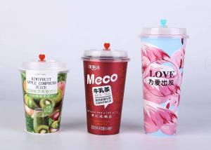 China BPA free Imprintable Plastic Cups With Straw And Lid Easy To Carry on sale