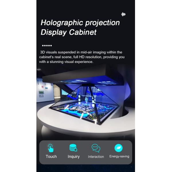 Advanced Transparent Screen Holographic Visual Display Cabinets Custom 360-Degree Three-Dimensional Touch Display Android OS