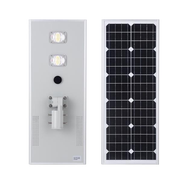 Bright 50W LED Street Light Waterproof Solar Panel Adjustable Angle Die Cast Pathway Light