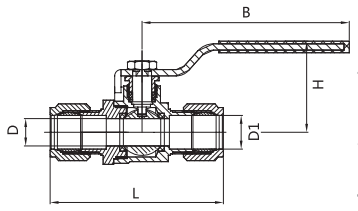 Threaded Connection Copper Ball Valve 1/2 Inch To 3/4 Inch Steel Handle Brass Ball Valves
