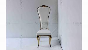 China White PU wholesale bride and groom wedding stainless steel gold high chair on sale
