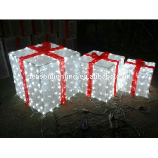 Festival decoration LED motif 3D gift box outdoor Christmas light