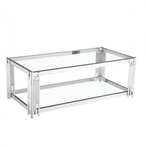 Buy cheap Tempered Glass Top 45cm 24KGS Rectangular Modern Coffee Table product