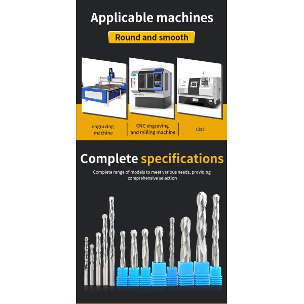 2F Solid Carbide Ball Nose End Mill for Wood Carving with OEM Support