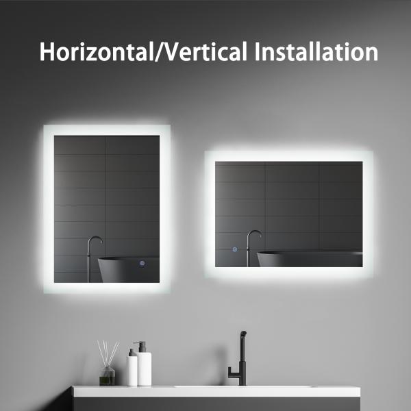 5mm Environmental Silver Mirror LED Backlit Touch Screen Smart Large Mirror for Bathroom