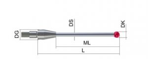 Renishaw Tungsten Carbide Stem M3 Ruby Ball Styli with 20mm-30mm EWL 12.5mm Range A-5003-0054