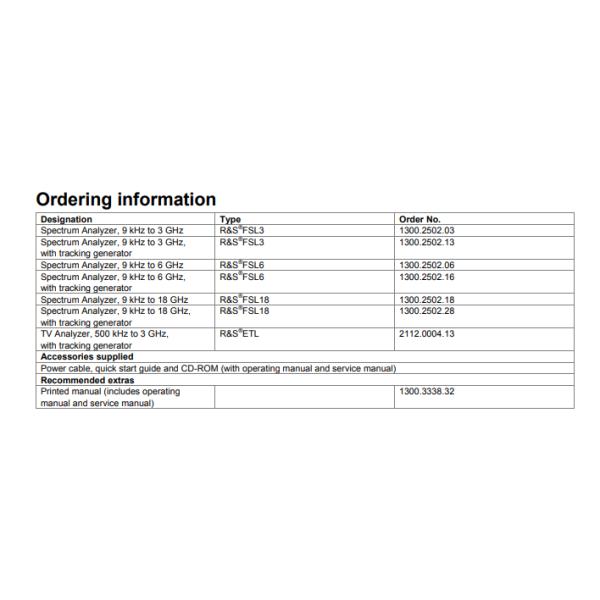 Rohde And Schwarz FSL18 Compact Spectrum Analyzer Lightweight 9 kHz to 18 GHz