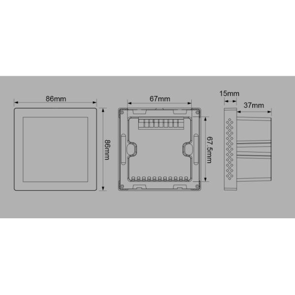 Smart Home Compatible Fresh Air Controller with Built-in CO2 PM2.5 Sensors and Wall-mounted Installation