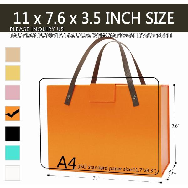 Ribbed Hard Gift Box With Magnetic Closure Lid 14" X 9" X 4" Rectangle Favor Boxes With Classy Black Finish