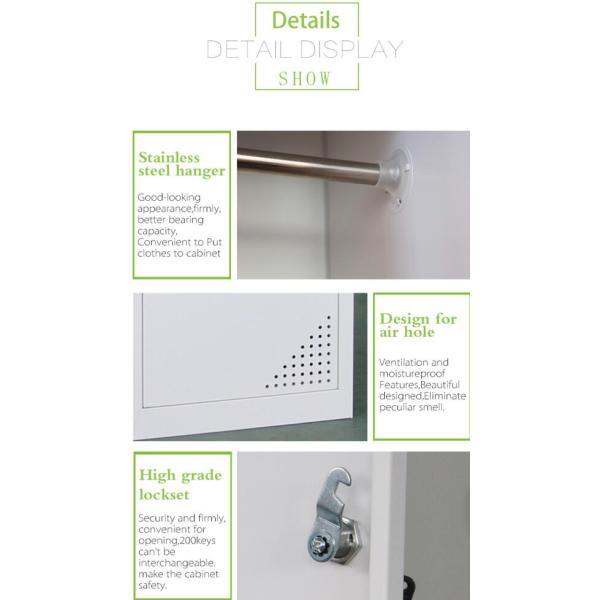 Four Doors Horizontal Steel Office Lockers With Green Handle