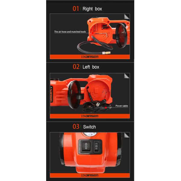 35L/Min Airflow Dinsen Jack Electric Hydraulic Floor Jack And Tire Inflator Pump