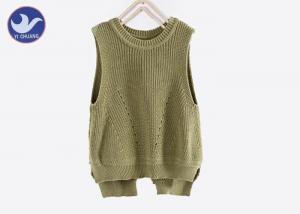 Buy cheap Cotton Girls Turquoise Sweater Sleevesless Vest Pointelle Back Open With Butterfly Knot product