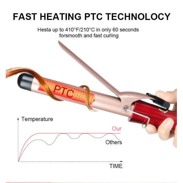 Electric Ceramic Wave Wand Curling Iron Rotate Wave Styler with LCD Display