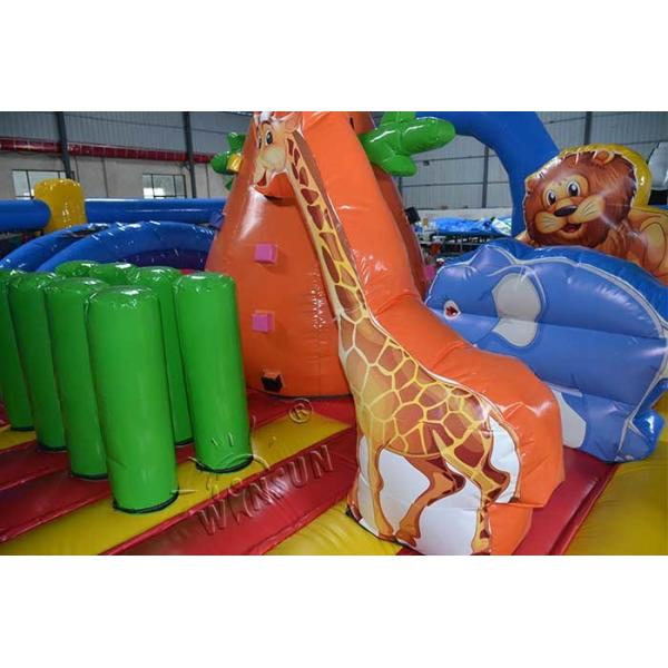 Jungle Theme Commercial Inflatable Water Slides Custom Size Acceptable