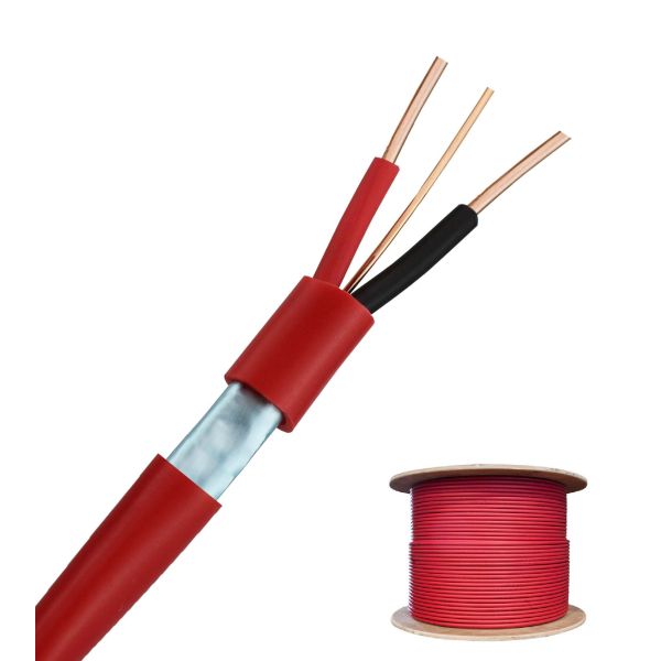 Shielded Fire Alarm Cable 2 Cores Copper Conductor 1.5mm 2.5mm Fire Resistance Cable