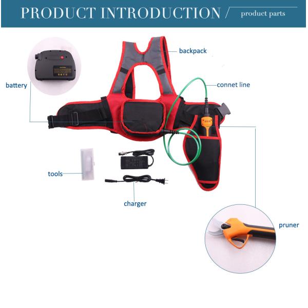 Swansoft 800g 3.5CM Electric Pruning Shears Garden Scissors Secateurs with 43.2V 4.8Ah Battery