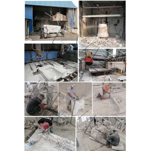 White Stone Handrail Balustrade Marble Small Pillar Balcony Railing Design Flowerpot Hand Carved Home Decor