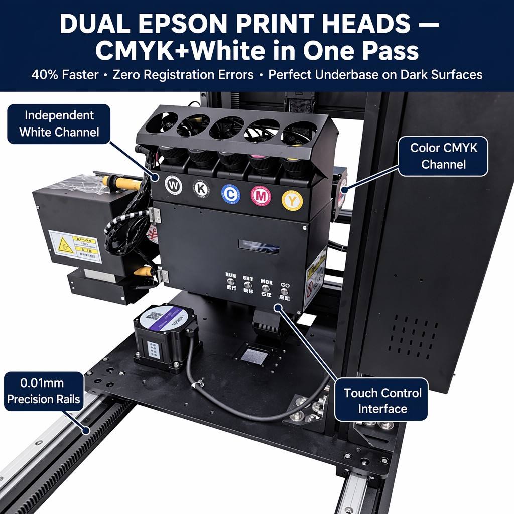 High Definition Sharp Text Industrial Cabinet UV Wall Printer Dual Epson Heads Automatic Vertical Mural Machine