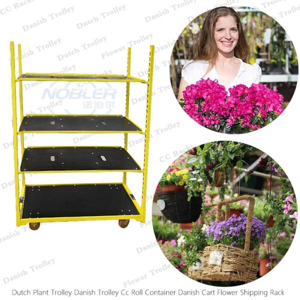 Farm Plant Flower Cc Trolley Galvanized Metal Horticultural Nursery Plant Transport