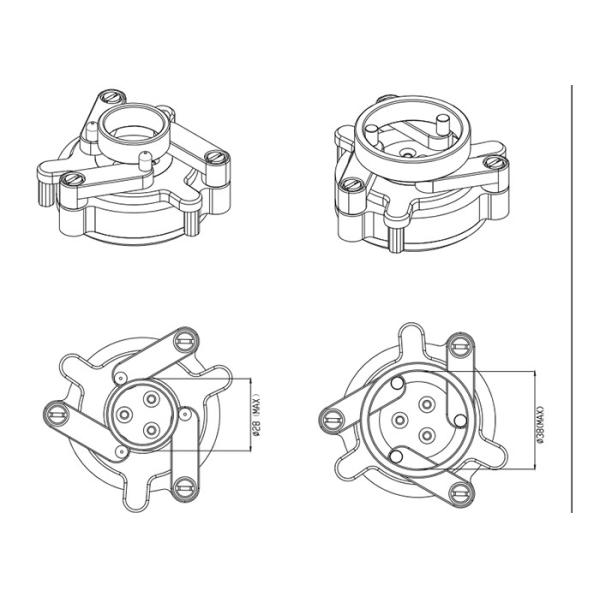 Ring adjustable laser marking numerical control shaft rotation axis , RA - 3D - S