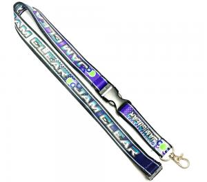 China Heat Transferred Screen Printed Lanyards Purple Grounding For Sports Competition Event on sale