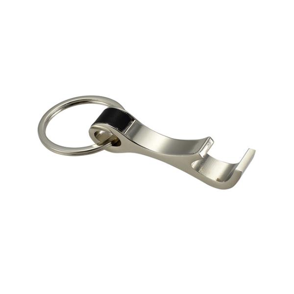 PU Leather Engraved Metal Bottle Opener Nickel Plating With Zinc Alloy Keyring
