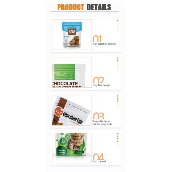 Customizable Holographic Stand Up Pouch Ziplock Bag for Food Grade Snack Packaging