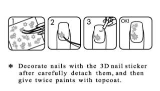 Fashionnail Black Art full Finger Glitter Nail Sticker, Removable DIY Decals