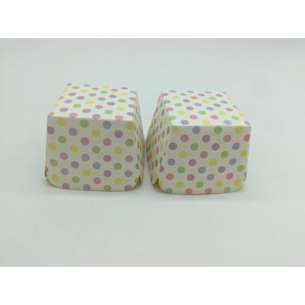 Colorful Dot Square Cupcake Liners Different Patterns Souffle Food Packaging Cups