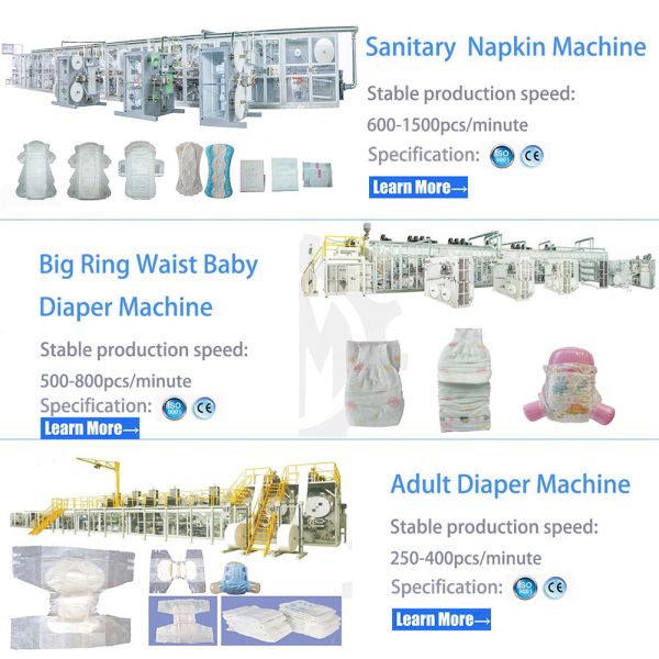 Quickly Switch Specifications Sanitay Pad Making Machine 5 Sizes Customized