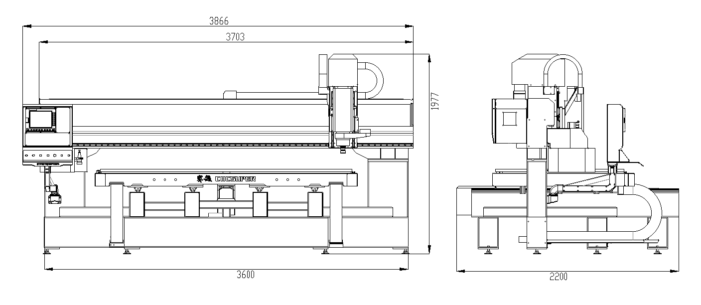 Table Moving ATC CNC Router 3 Axis Ball Screw High Precision