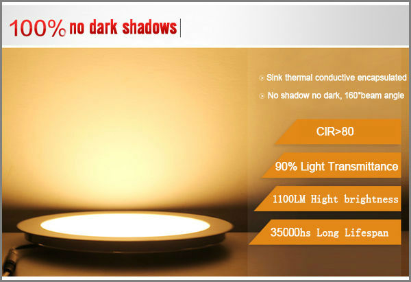 9W Round LED panel light warm white 2800-3500K