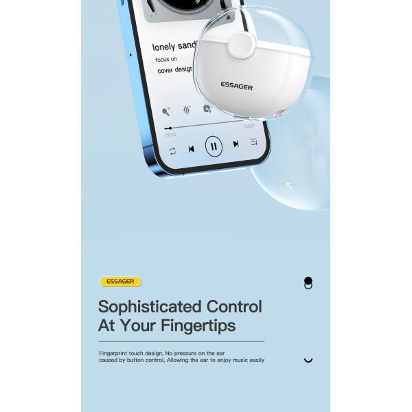 TWS Blue Tooth BT Wireless Headset Earphone Transparent 35mAh 300mAh For Ip Android