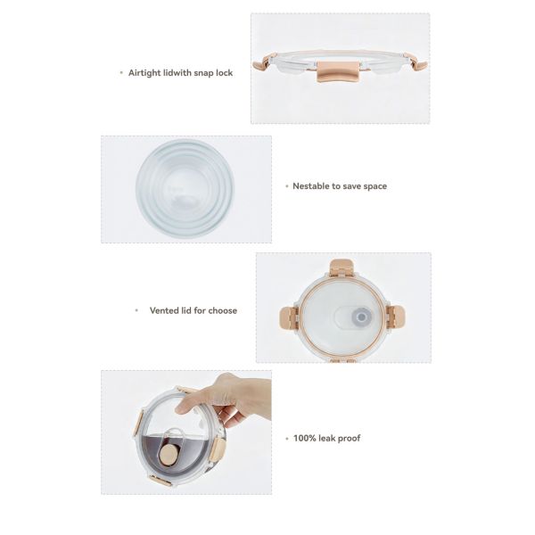 IKOO OEM/ODM Glass Meal Prep Containers with Snap Locking Lids