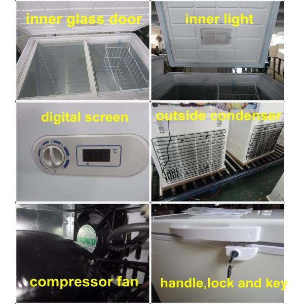 Manual Defrost Commercial Refrigerator, Deep Freezer 628L Capacity With Handle And Lock
