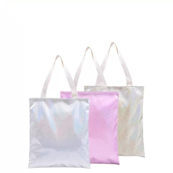 Customizable Colorful Canvas Sublimation Blank Tote Bags Fashionable Heat Transfer Shopping Bag For Advertising