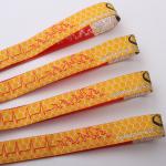Silk - Screen LOGO Woven Fabric Bracelet Leather Wrist Bands For Men