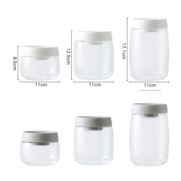 Press Vacuum Storage Box Empty Glass Jars Household Moisture Proof Eco Friendly