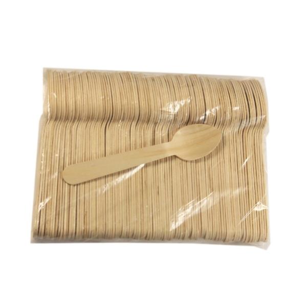 Disposable Wood Mini Ice Cream Wooden Spoon One Time Use Wooden