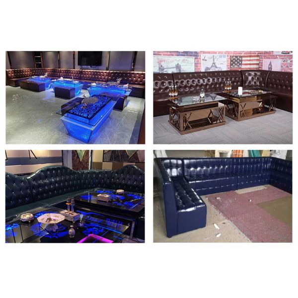 Customized bar Family Audio-visual Room Sofa Table Combination Against the Wall U-shaped L-shaped Luxury Club Sofa Set Furniture