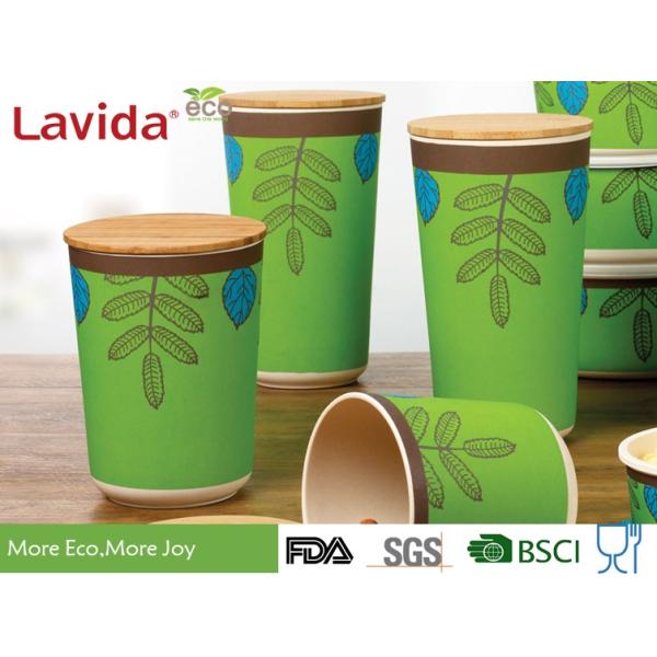 Garden Pattern Bamboo Fiber Storage Box , Food Grade Material Coloured Storage Boxes